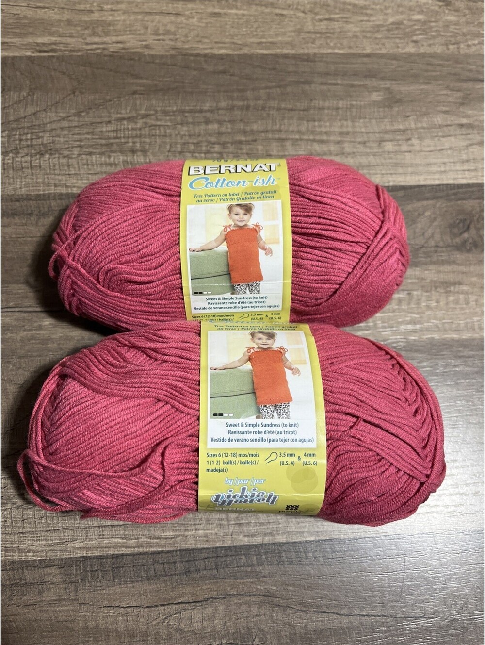 Bernat Cotton-ish Yarn 2 Skeins Cotton Candy
